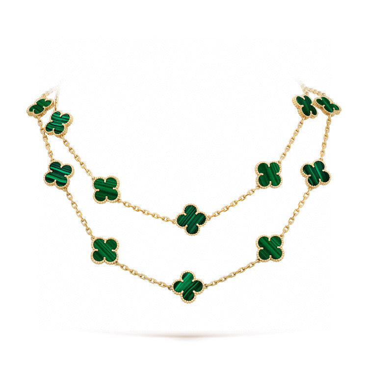 [Am jewelry]CLOVER 20 MOTIFS MALACHITE GOLD