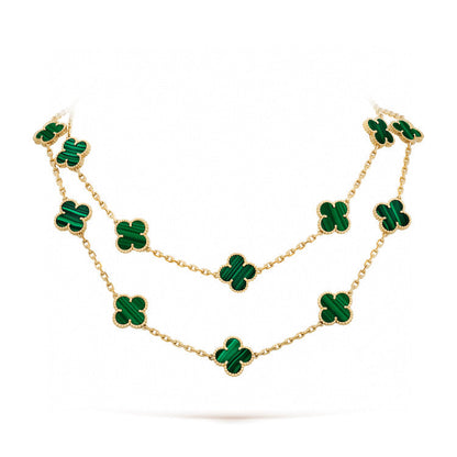[Am jewelry]CLOVER 20 MOTIFS MALACHITE GOLD