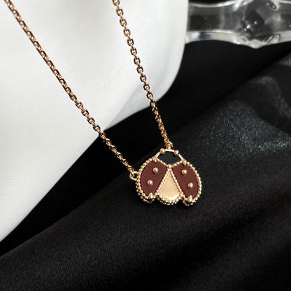 [Am jewelry]LUCKY  CARNELIANS LADYBUG NECKLACE