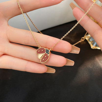 [Am jewelry]LUCKY  CARNELIANS LADYBUG NECKLACE