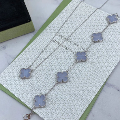 [Am jewelry] CLOVER 5 MOTIF PURPLE CHALCEDONY BRACELET COLLECTION