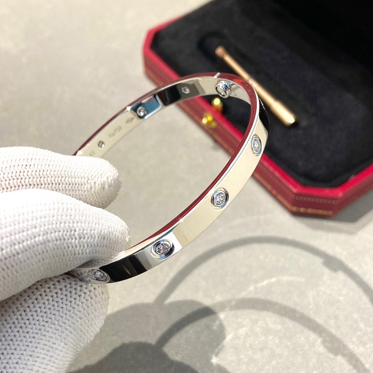 [Am jewelry]LOVE BRACELET 6.1MM 10 DIAMONDS