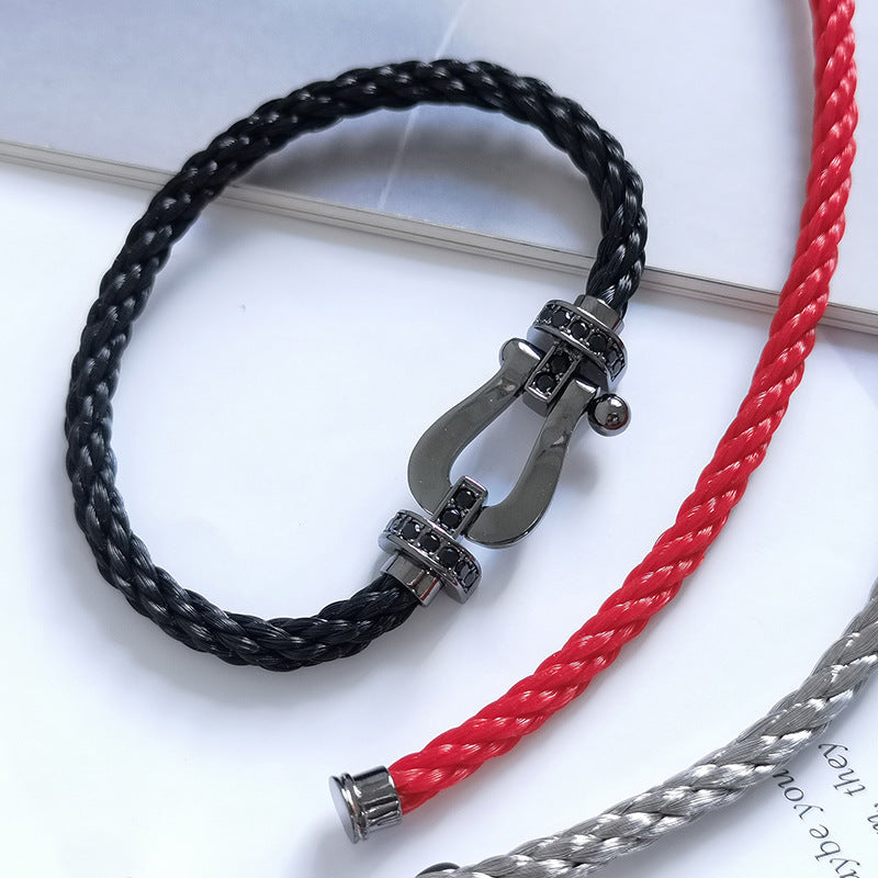 [Am jewelry]FORCE LARGE SERIES HORSESHOE BLACK SAMURAI BRACELET