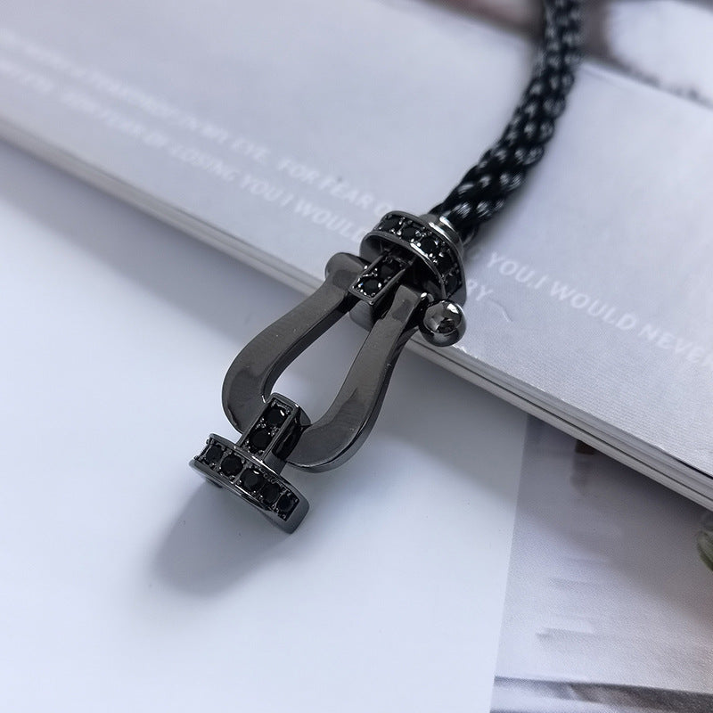 [Am jewelry]FORCE LARGE SERIES HORSESHOE BLACK SAMURAI BRACELET