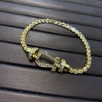 [Am jewelry]FORCE  LARGE HORSESHOE FULL DIAMOND TENNIS BRACELET
