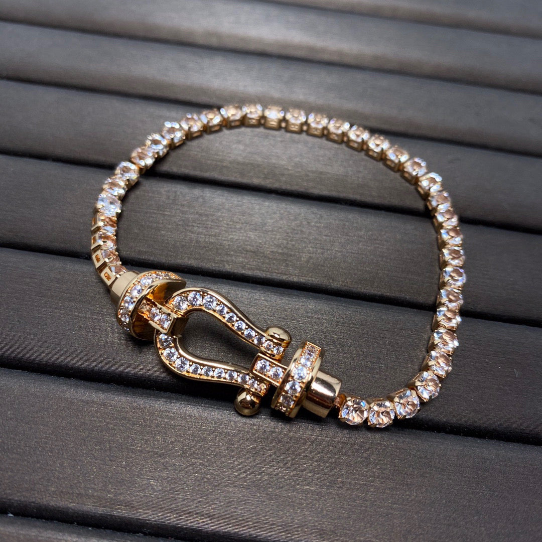 [Am jewelry]FORCE  LARGE HORSESHOE FULL DIAMOND TENNIS BRACELET