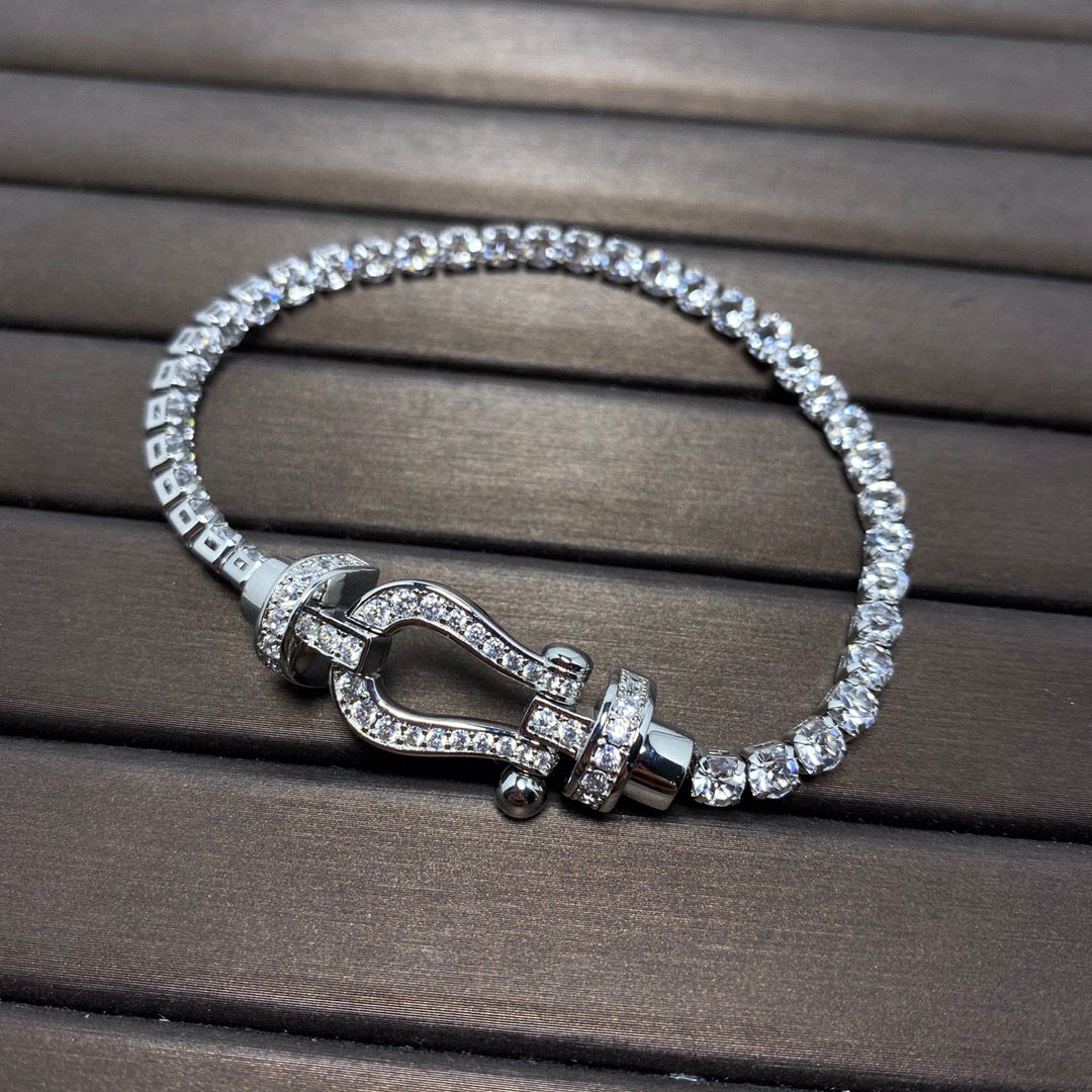[Am jewelry]FORCE  LARGE HORSESHOE FULL DIAMOND TENNIS BRACELET
