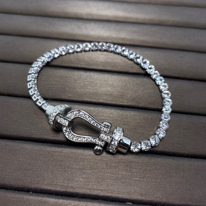 [Am jewelry]FORCE  LARGE HORSESHOE FULL DIAMOND TENNIS BRACELET