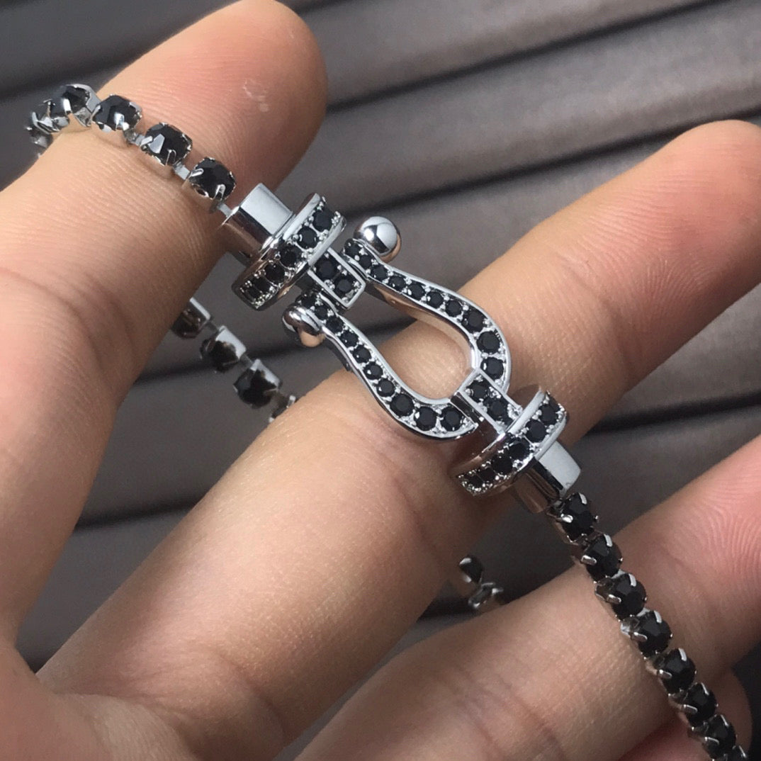 [Am jewelry]FORCE  LARGE HORSESHOE FULL DIAMOND TENNIS BRACELET