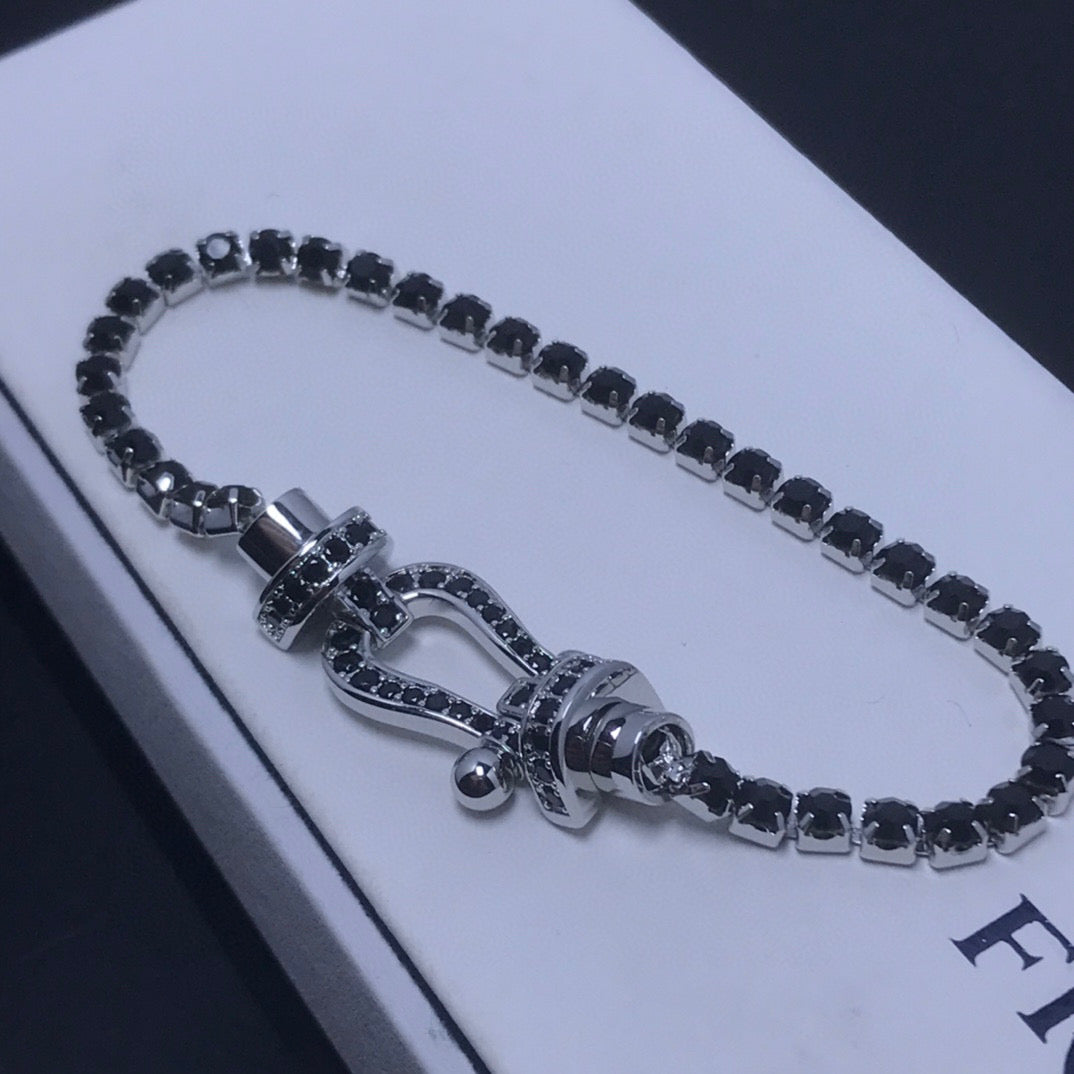 [Am jewelry]FORCE  LARGE HORSESHOE FULL DIAMOND TENNIS BRACELET