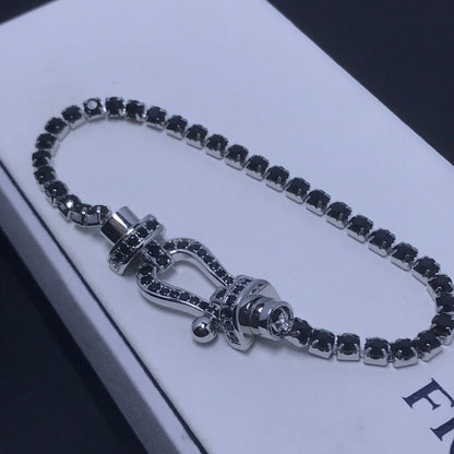 [Am jewelry]FORCE  LARGE HORSESHOE FULL DIAMOND TENNIS BRACELET