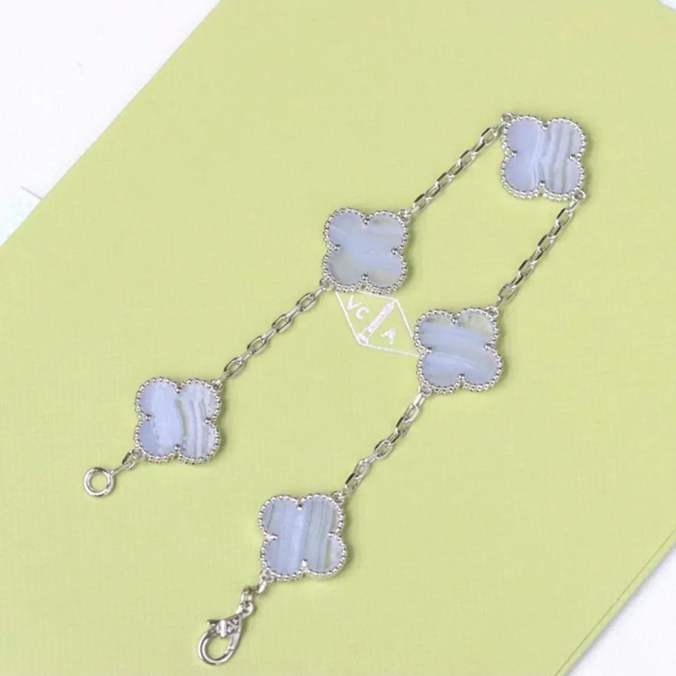 [Am jewelry] CLOVER 5 MOTIF PURPLE CHALCEDONY BRACELET COLLECTION
