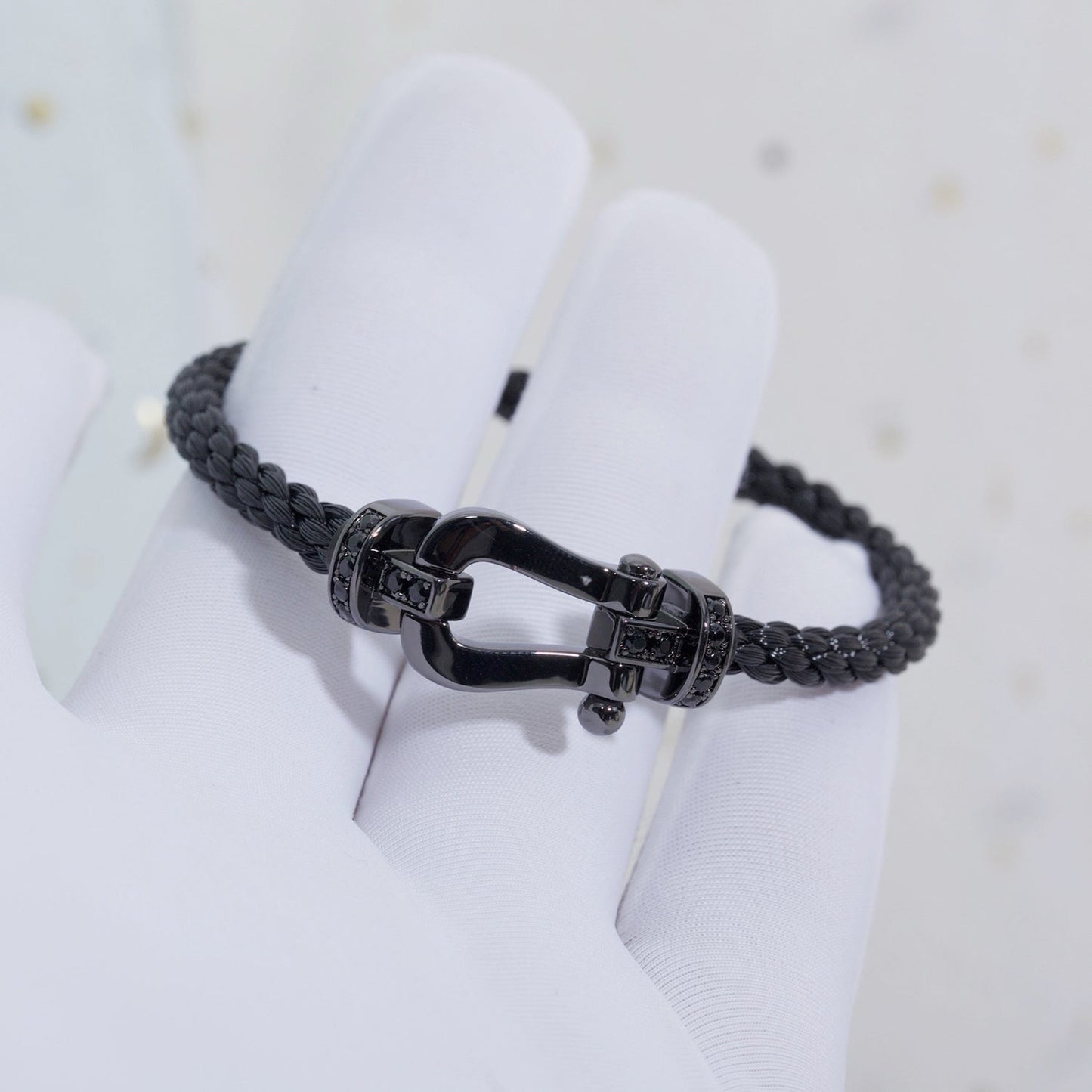 [Am jewelry]FORCE LARGE SERIES HORSESHOE BLACK SAMURAI BRACELET