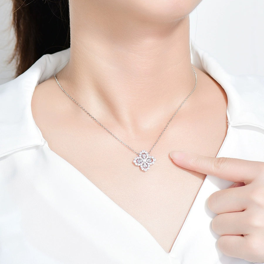 [Am jewelry]LOOP NECKLACE FULL MOTIF DIAMOND 16MM MULTIPLE COLORS