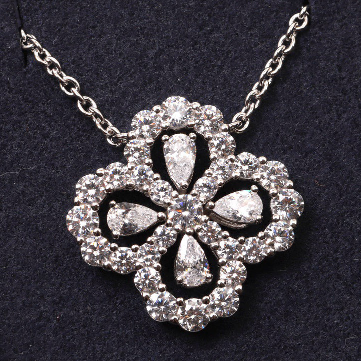 [Am jewelry]LOOP NECKLACE FULL MOTIF DIAMOND 16MM MULTIPLE COLORS