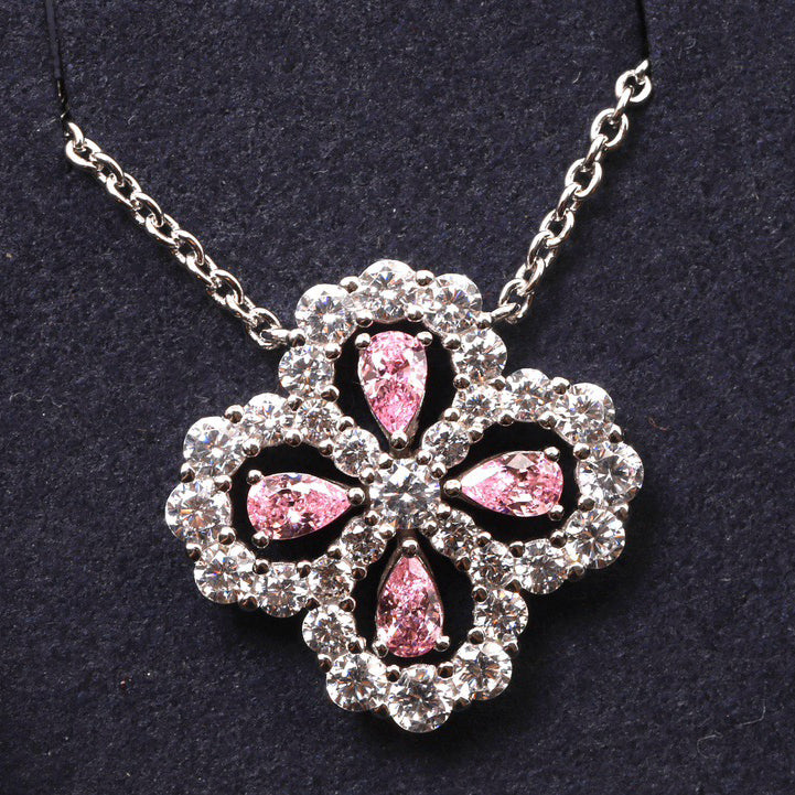 [Am jewelry]LOOP NECKLACE FULL MOTIF DIAMOND 16MM MULTIPLE COLORS