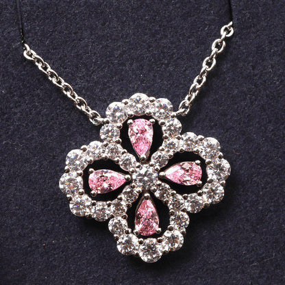 [Am jewelry]LOOP NECKLACE FULL MOTIF DIAMOND 16MM MULTIPLE COLORS