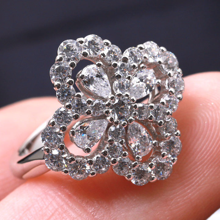[Am jewelry]LOOP RING FULL MOTIF DIAMOND 16MM SILVE