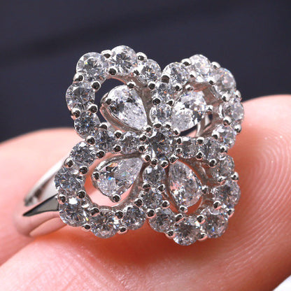 [Am jewelry]LOOP RING FULL MOTIF DIAMOND 16MM SILVE