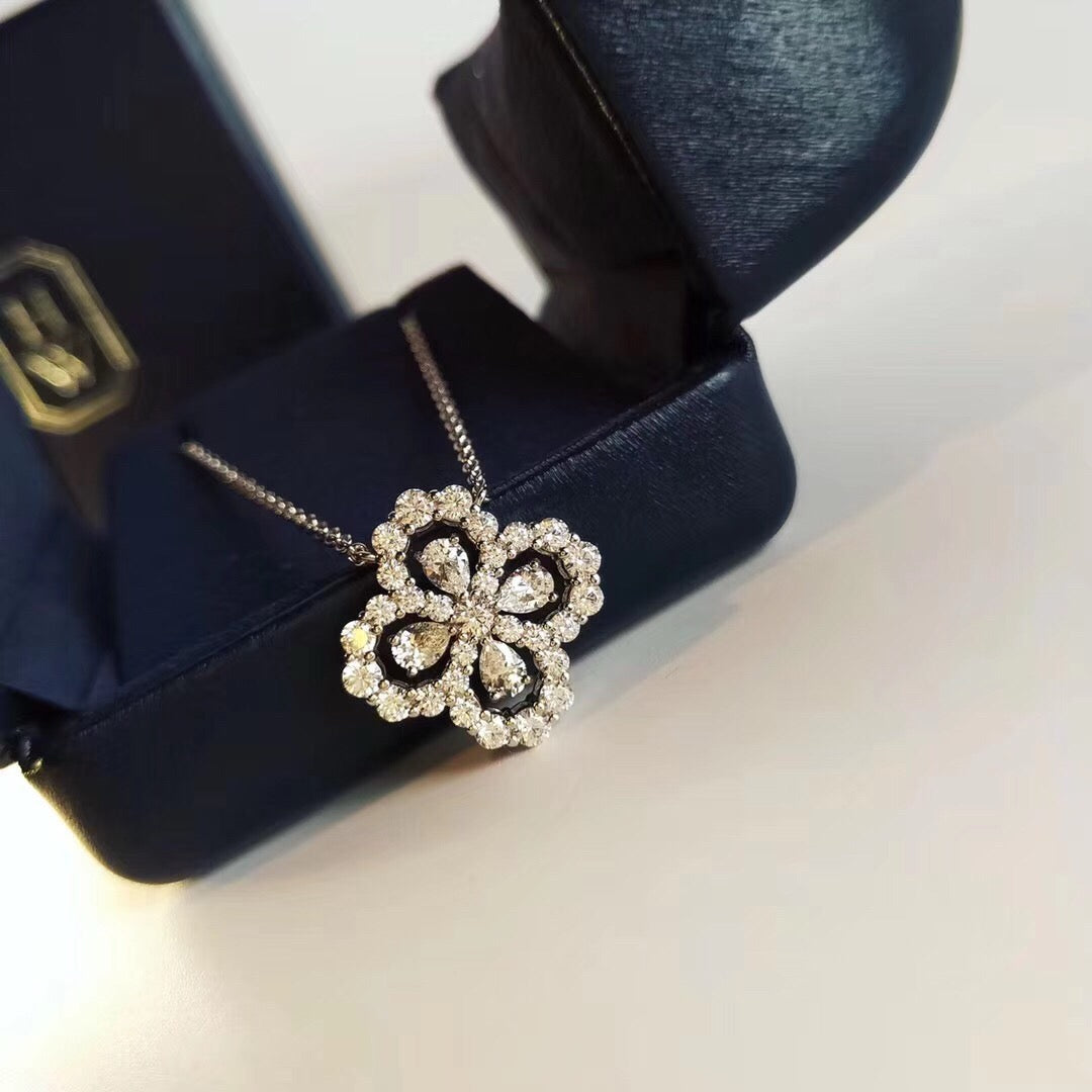 [Am jewelry]LOOP NECKLACE FULL MOTIF DIAMOND 16MM MULTIPLE COLORS