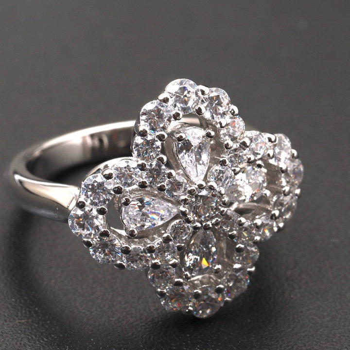 [Am jewelry]LOOP RING FULL MOTIF DIAMOND 16MM SILVE