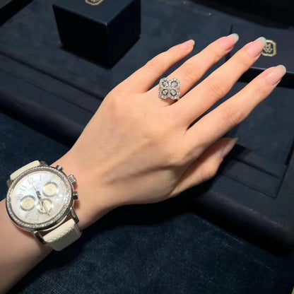 [Am jewelry]LOOP RING FULL MOTIF DIAMOND 16MM SILVE