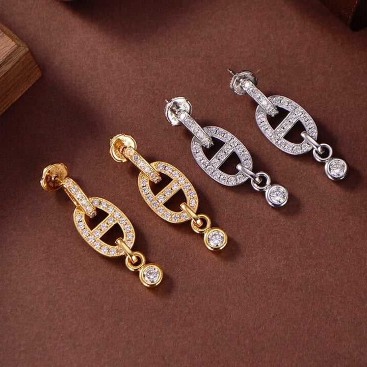 [Am jewelry]HM CHAINE DIAMOND EARRINGS