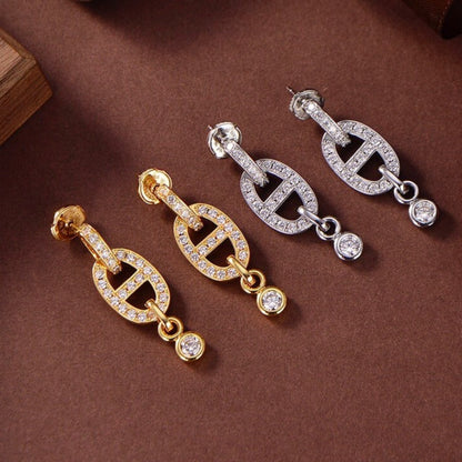 [Am jewelry]HM CHAINE DIAMOND EARRINGS