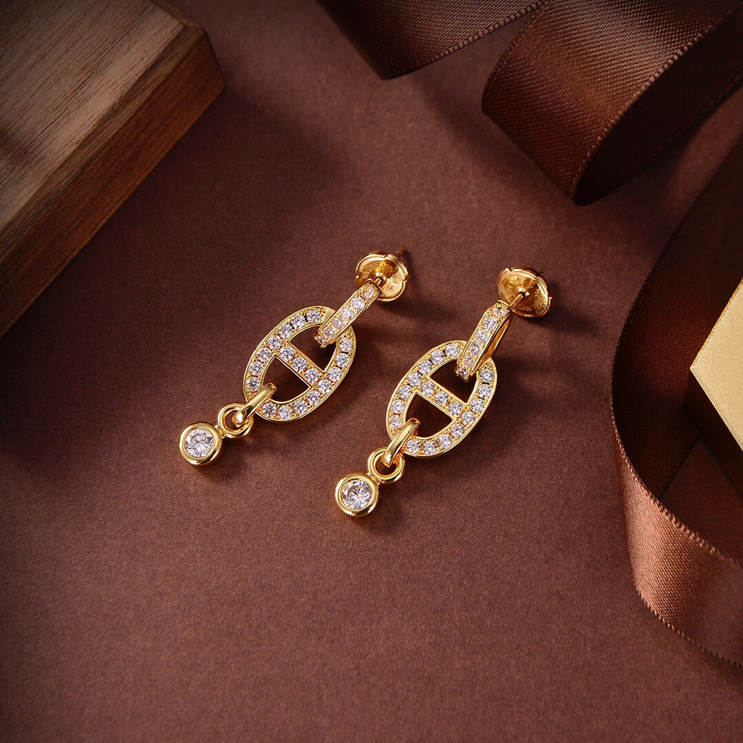 [Am jewelry]HM CHAINE DIAMOND EARRINGS