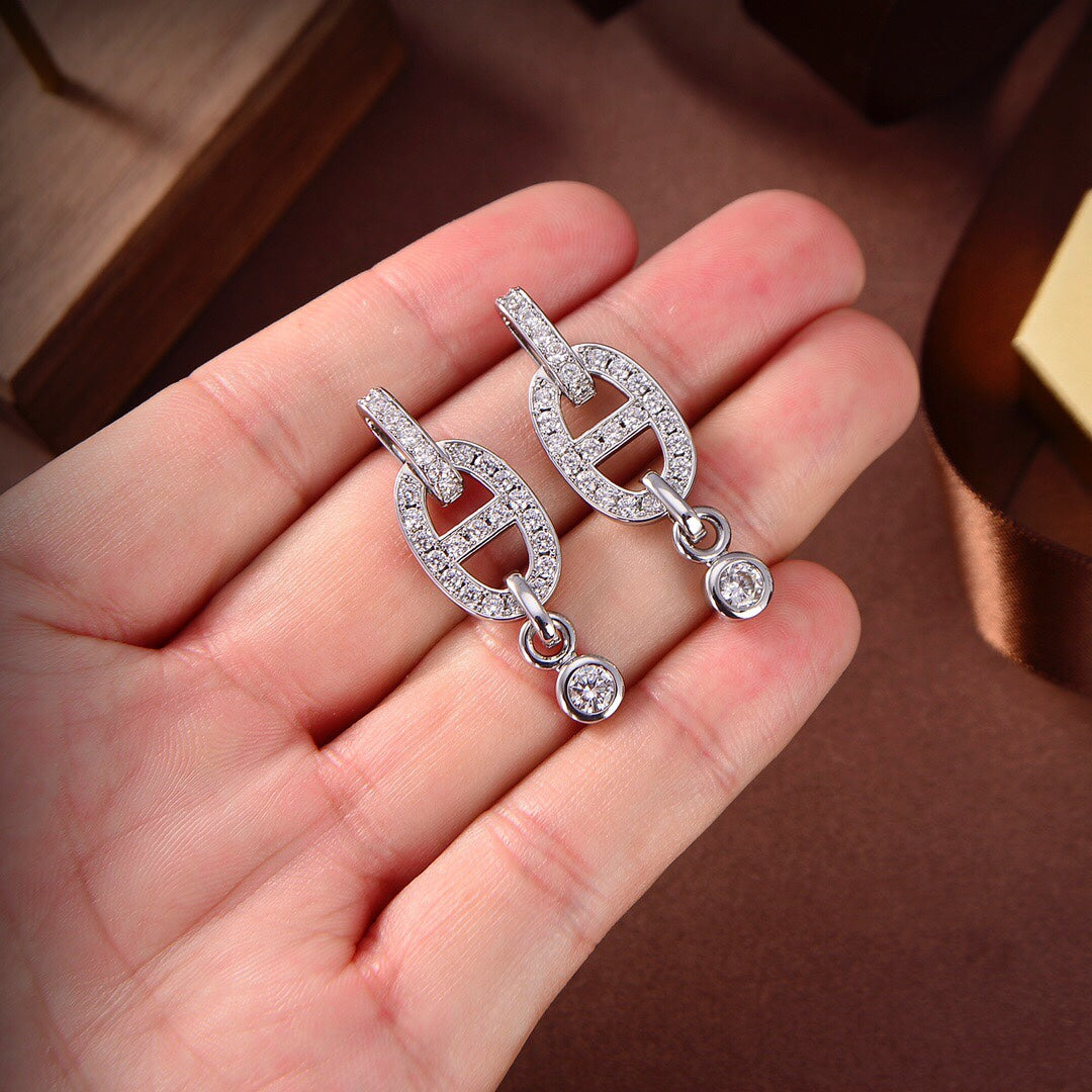 [Am jewelry]HM CHAINE DIAMOND EARRINGS
