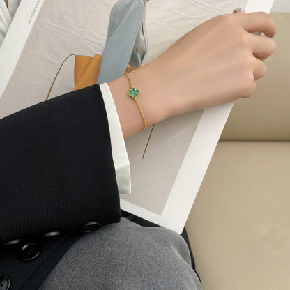 [Am jewelry]CLOVER BRACELET MALACHITE 1 MOTIF