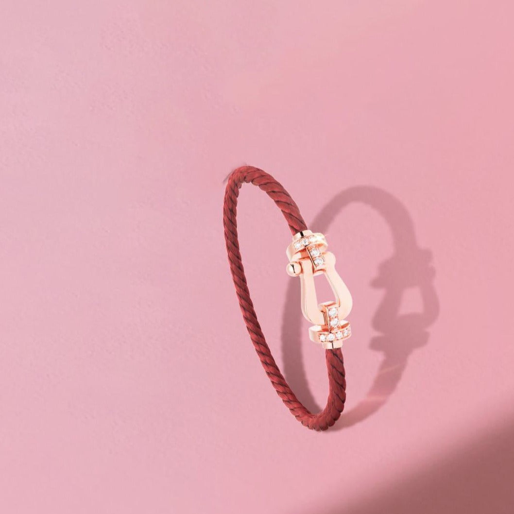 [Am jewelry]FORCE 10 HALF DIAMOND PINK GOLD RED CORDERI LARGE AND MEDIUM MODEL