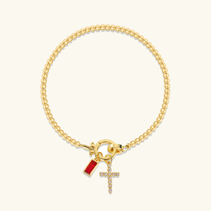 [AM Jewels]Amalia Birthstone Cross Bracelet