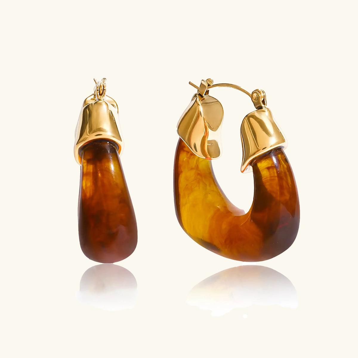 [AM Jewels]Leighton Chunky Enamel Hoops