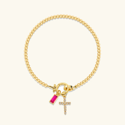 [AM Jewels]Amalia Birthstone Cross Bracelet