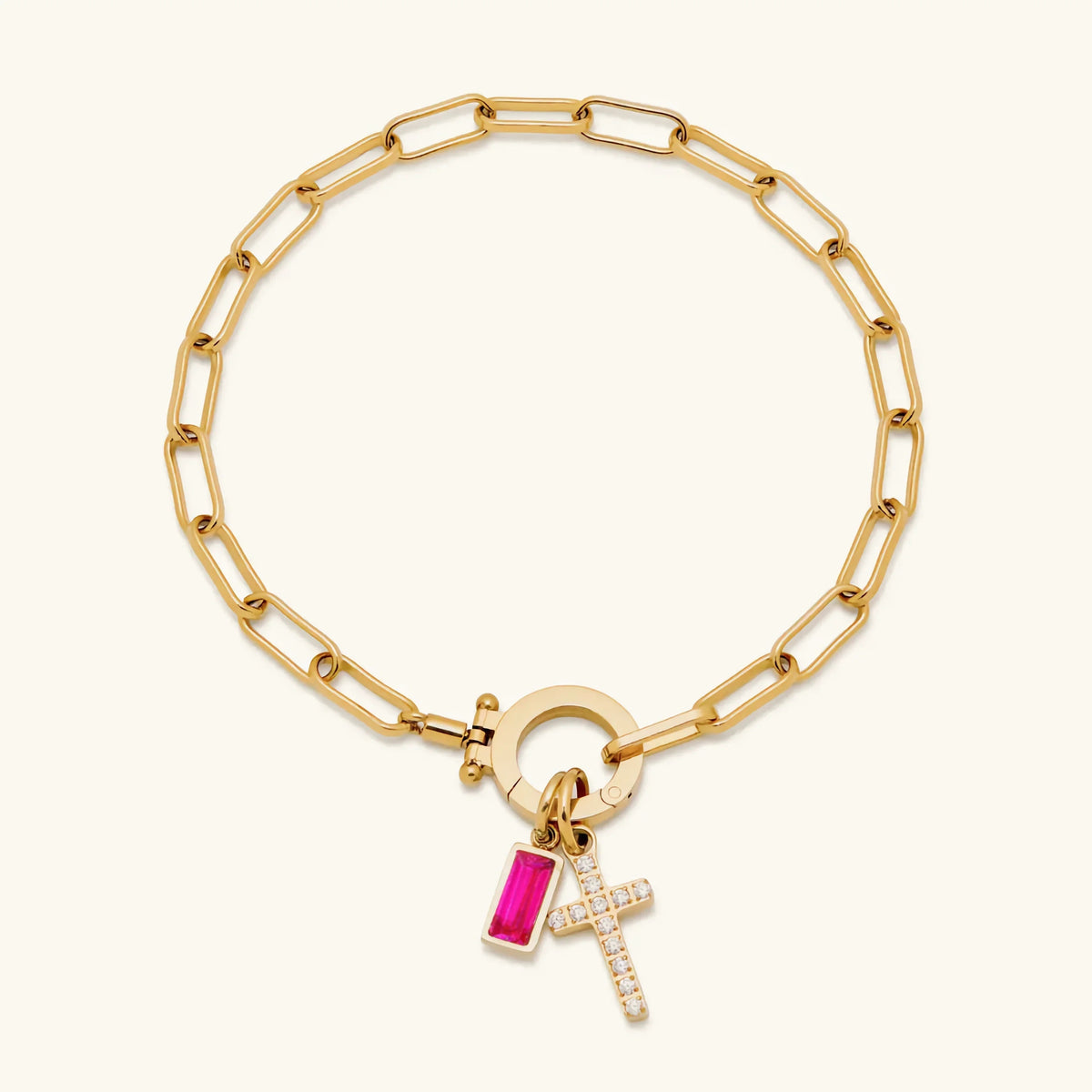 [AM Jewels]Annabella Birthstone Cross Bracelet