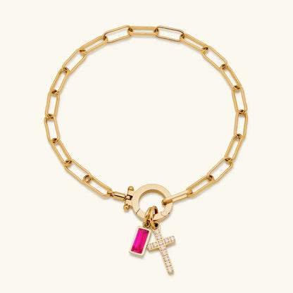 [AM Jewels]Annabella Birthstone Cross Bracelet