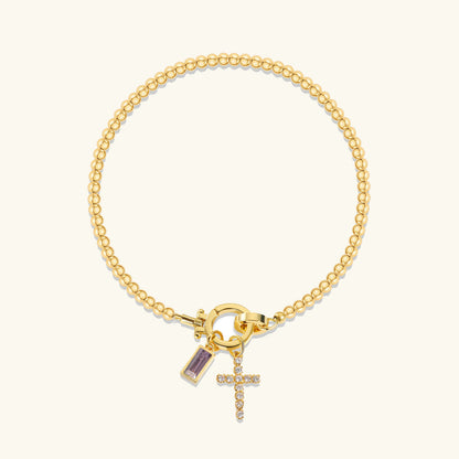 [AM Jewels]Amalia Birthstone Cross Bracelet