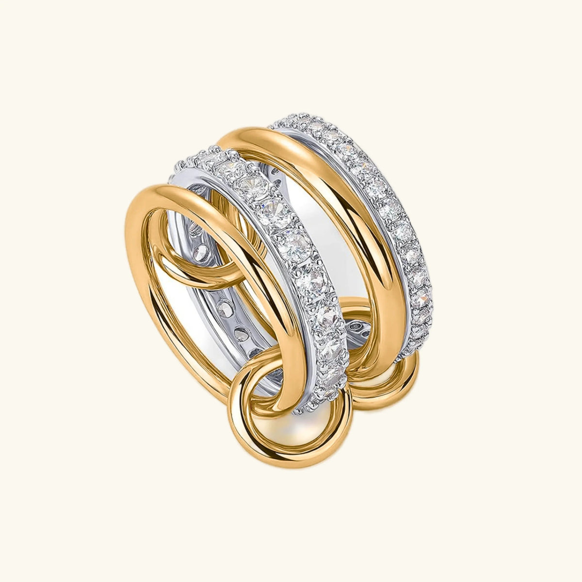 [AM Jewels]Juno Stacked Diamond Ring