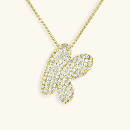 [AM Jewels]Bubble Initial Diamond Necklace