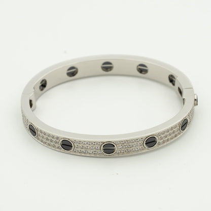 [Am jewelry]LOVE BRACELET 6.1MM DIAMOND-PAVED CERAMIC
