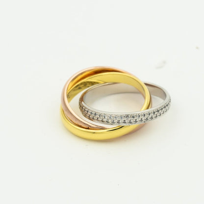 [Am jewelry]TRINITY RING GOLD PINK GOLD SILVER DIAMONDS