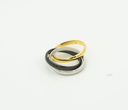 [Am jewelry]TRINITY RING BLACK GOLD SILVER