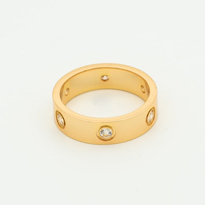 [Am jewelry]LOVE RING 5.5MM 6 DIAMONDS PINK GOLD