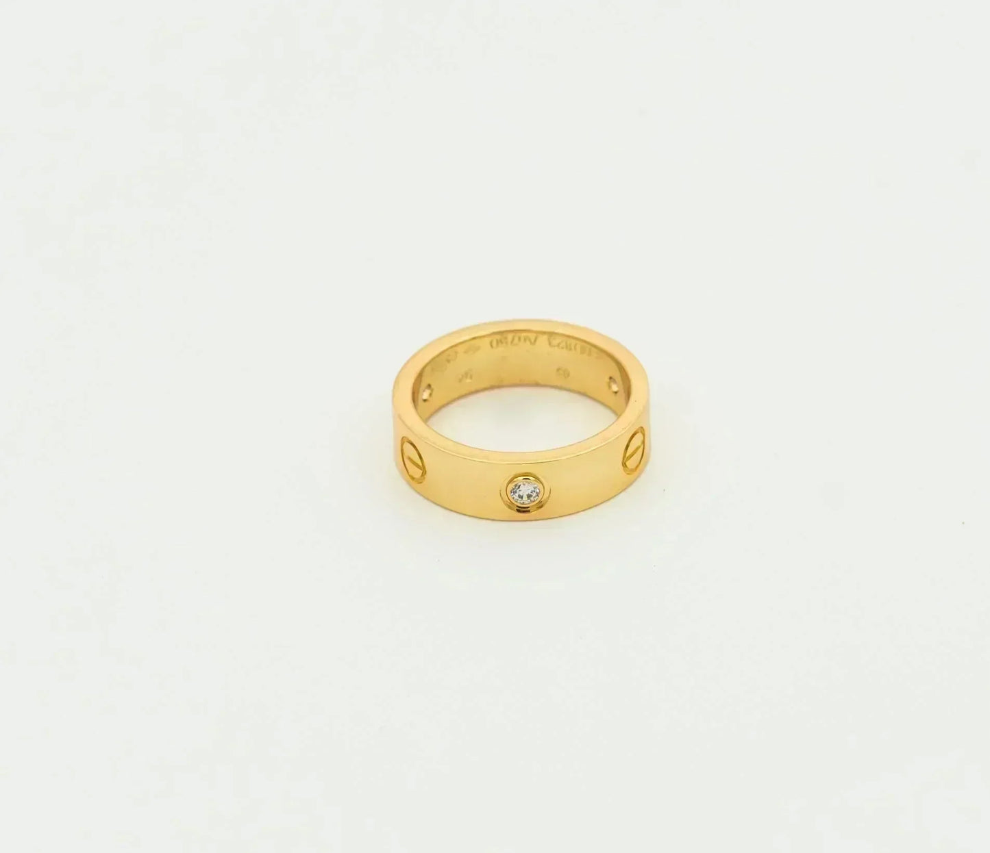 [Am jewelry]LOVE RING 5.5MM 3 DIAMONDS GOLD