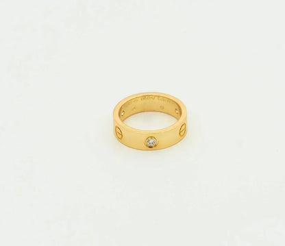 [Am jewelry]LOVE RING 5.5MM 3 DIAMONDS GOLD