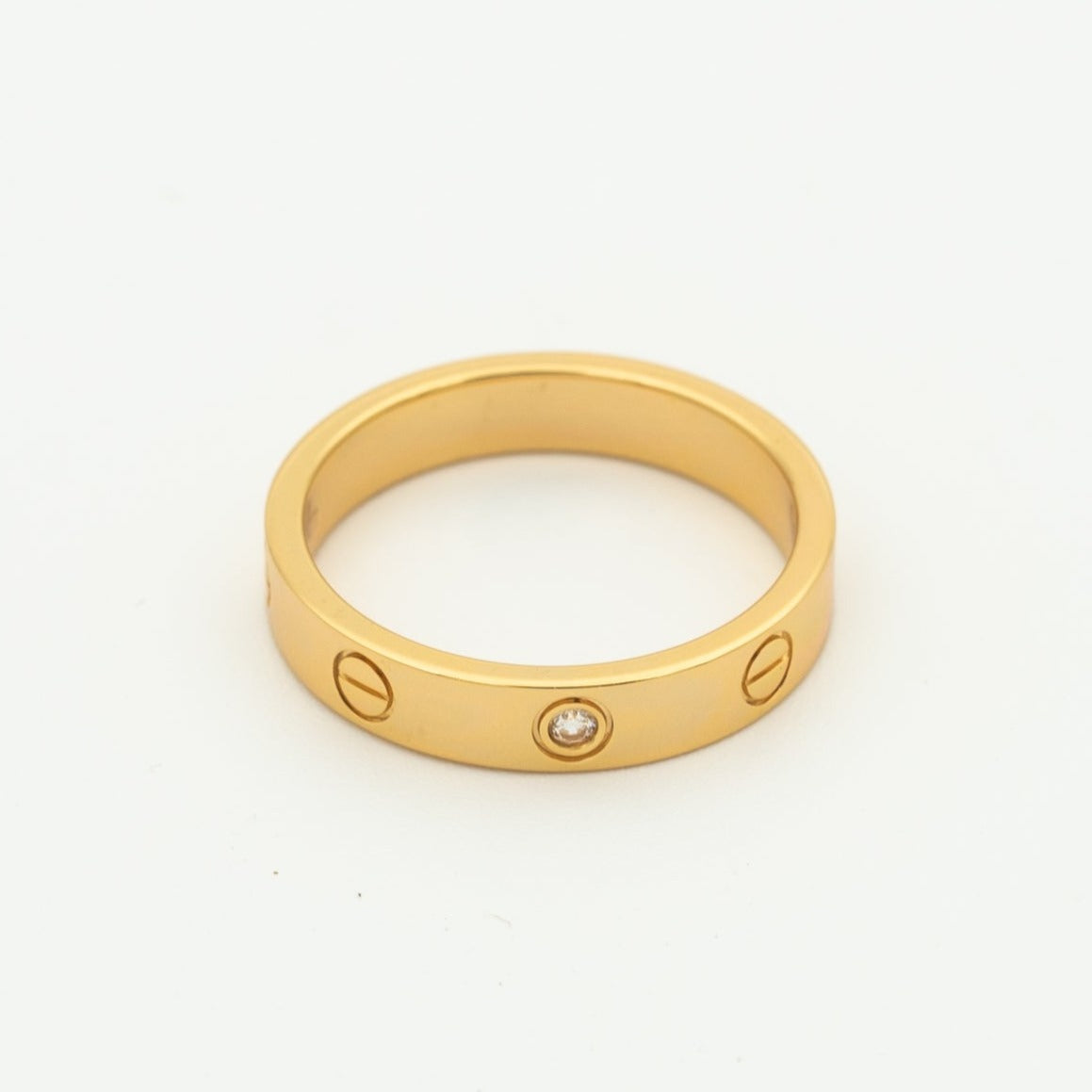 [Am jewelry]LOVE RING 4MM 1 DIAMOND PINK GOLD