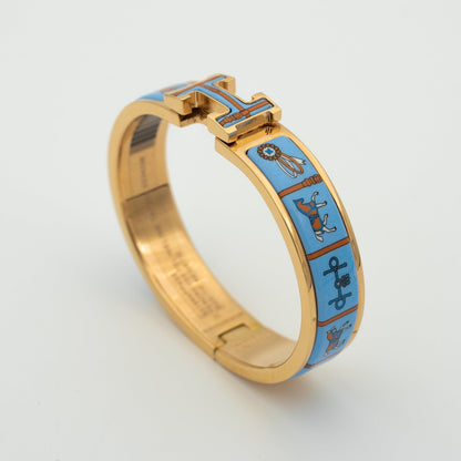 [Am jewelry]H PINK GOLD BRACELET BLUE CERAMIC