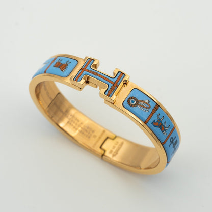 [Am jewelry]H PINK GOLD BRACELET BLUE CERAMIC