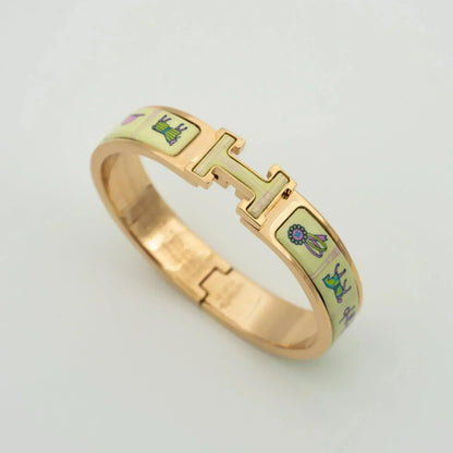 [Am jewelry]H PINK GOLD BRACELET CREAM CERAMIC
